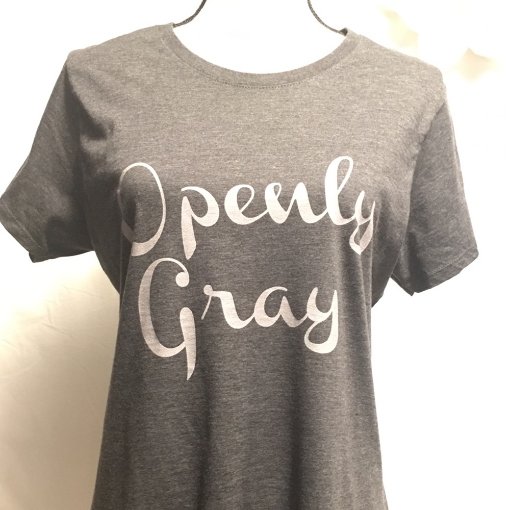 Donated Last day. 2/$8. Openly Gray Tee